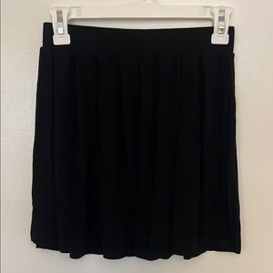 Black Mini Pleated Skirt for Work